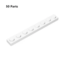 Part 3460 Plate 1x8 White Building Pieces BULK LOT Bricks Parts Lot of 50 PCS