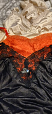 Vintage Women  s 44W Full Slip 3-Pack Black, Red  Beige with Lace Trim Bows