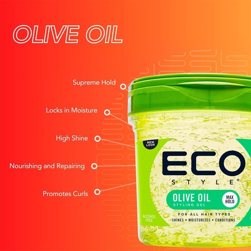 Eco Style Olive Oil Eco Styler Hair Gel, Hydrate and Style, Alcohol-Free, 236ml - Picture 5 of 11
