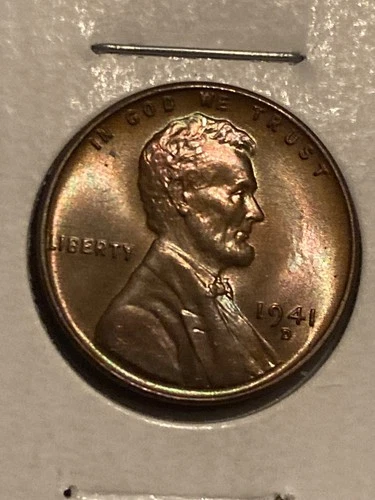 1941 D American Cent Uncirculated RB Lincoln Wheat Denver Mint Penny