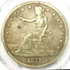 1877-CC Trade Silver Dollar T$1 - PCGS VF Details - Rare Carson City Coin!