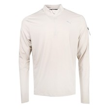 PUMA Flex Quarter Zip Jacket Mens Beige Casual Athletic Outerwear 52570468