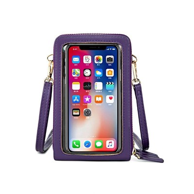 Borsa Per Cellulare Donna Nylon Leggera 17x10 Cm Tracolla Regolabile Con Cerniera