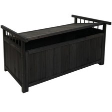 B-Ware Aufbewahrungstruhe MCW-O13, Gartentruhe Auflagenbox Truhe Holz anthrazit