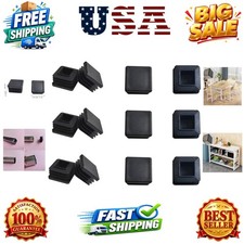 12 Pack 25mm1' Black Plastic Square Plug, 25mmx25mm1"x1" Tubing Plug 1x1 Tube...