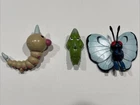 Pokemon Weedle Metapod Butterfree Figure Takara Tomy (Bases Broken) Preowned