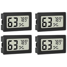 4Pack Digital LCD Temperature Humidity Meter Thermometer Fahrenheit Hygrometer