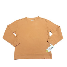 Boys' Long Sleeves Crewneck Pullover Sweatshirt - Cat  Jack Brown Orange M