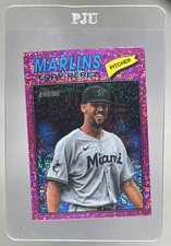 Eury Perez 2026 Topps Heritage #18 Pink Sparkle Refractor Chrome