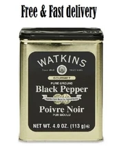 Watkins Gourmet Spice Tin, Pure Ground Black Pepper, 6 oz. Tin, 1-Pack