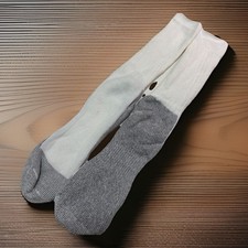 VTG Socks 13-15 Thick Acrylic White Gray Sole NOS Golf Crew Tennis Casual 90s