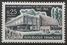 🦬Timbre France N°1448 - Luxe ** - Maison des Jeunes  - MNH** - 1965🦬