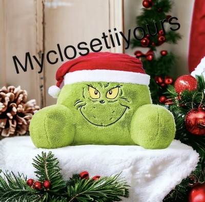 GRINCH Dr. SEUSS Plush Pillow Lounger New with Tag Mr Grinch In Santa Hat