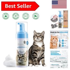 Gentle Waterless Cat Shampoo - No Rinse Foam for Sensitive Cats Kittens