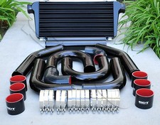 3 Black Piping W U Pipe Black Silicone Coupler T-blot Clamp Intercooler Kit