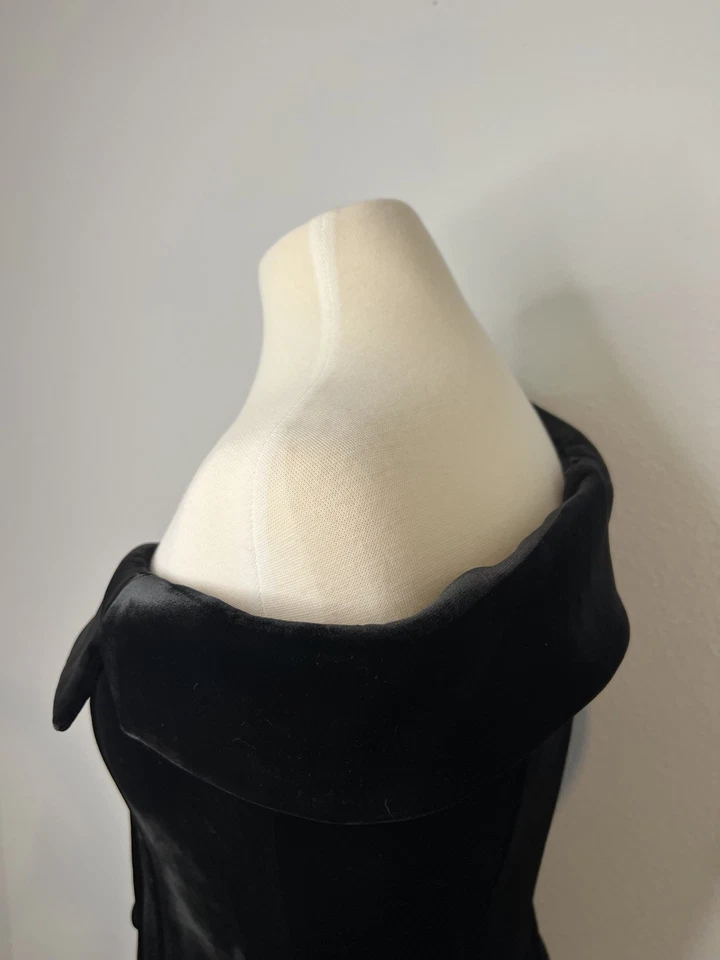 Blazer Express Negro Terciopelo Fuera del Hombro Doble Botonadura Top Talla Pequeña  Foto 2 de 4