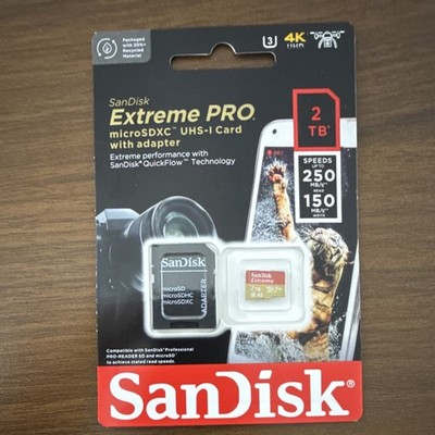 SanDisk Extreme 2TB UHS-I U3 microSDXC 240MBs Memory Card with SD Adapter
