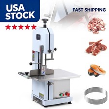 1100W Countertop Meat Bandsaw Frozen Meat Cutter Rib 0.39‑6.6" Cutting Thickness