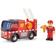 Hape: Light  Sound: Fire Truck With Siren - Red - Ages 3 