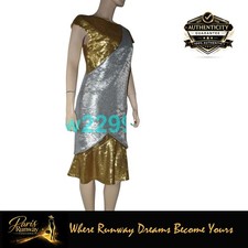 Chanel 12A Runway Sequins Dress 38 Silver & Gold New