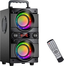 60W 80W Peak Portable Bluetooth Speaker with Double Subwoofer Heavy Bass,