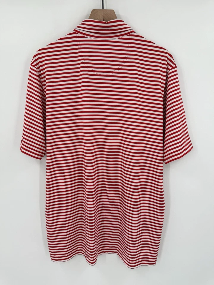 Camisa Polo Fairway Greene Tech TPC PRESTANCIA Para Hombres XL Roja Blanca EE. UU. Golf Elastizada Foto 2 de 4