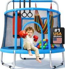 Indoor Outdoor Toddler Trampoline 55 Inch Enclosure