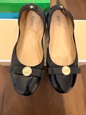 Michael Kors Ballet Flats Black with Patent Toe, Size 8M