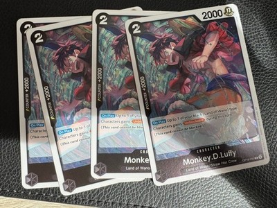 Monkey.D.Luffy OP16-095 The Time of Battle Foil English One Piece NM x4 Playset 