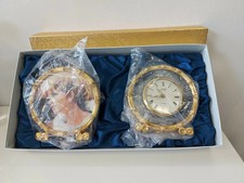 (NEW) Vintage Landex Royal Craft Alarm Clock and Picture Frame Set
