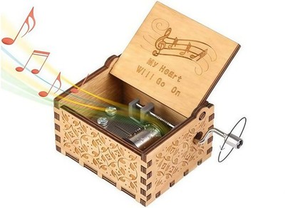 The Titanic Music Box Toy My Heart Will Go On Antique Carved Hand Crank Woode
