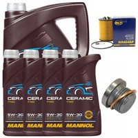 MotoröL Filter Set Mannol 5W-30 Ceramic 9 Liter + Schraube FüR BMW 7Er 760I Li