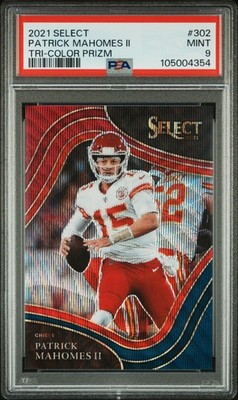 2021 PANINI SELECT TRI-COLOR PRIZM #302 PATRICK MAHOMES II 59/75 PSA 9