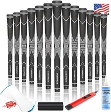 CHAMPKEY Premium Rubber Golf Grips 13 Pack White Black Standard Size