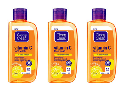 Clean & Clear Vitamin C Face Wash 50ml x3 Brightening Face Cleanser 