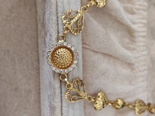 22k/ct Yellow Gold Bracelet Real Fine Solid Heart Details 916 Stamped Hallmarked