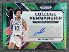 2023 Panini Prizm Draft Green College Penmanship RC Rookie Auto Jalen Wilson