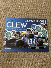 Layne Riggs Clew Pouches 2025 NASCAR  Signed Postcard