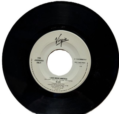 Blur, 45 Record with Jukebox Label M.O.R./Look Inside America, 7'' PET RESCUE