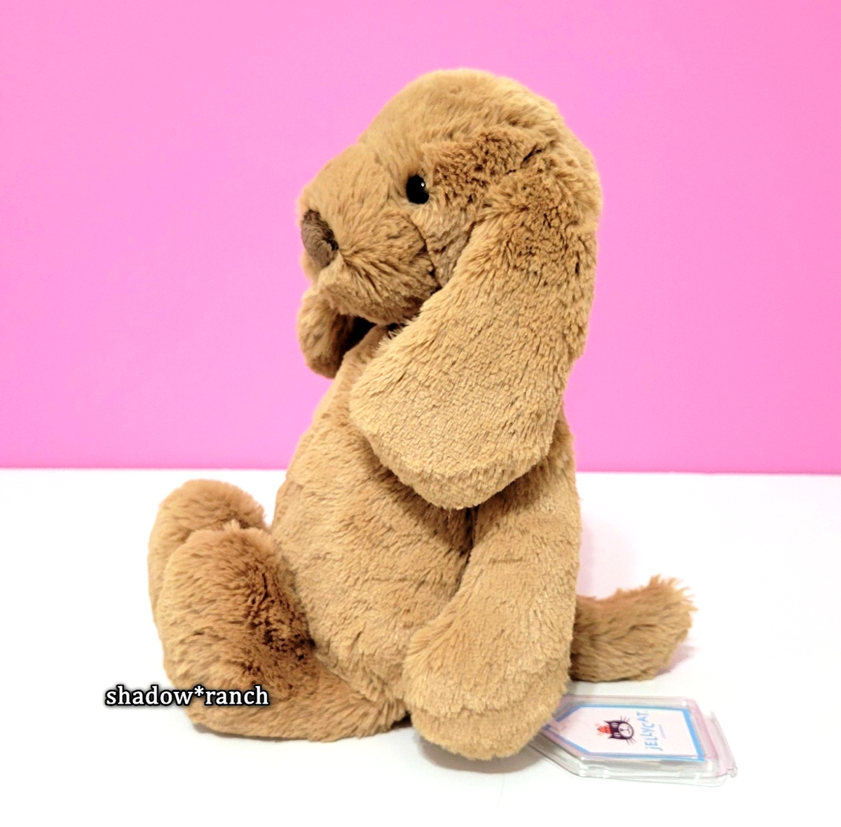 Jellycat Bashful Toffee Puppy + Tag Protector - Authentic - Brand
