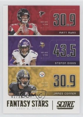 2020 Score Fantasy Stars Gold Zone 2/50 James Conner Matt Ryan Stefon Diggs u6m