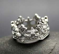 MODERN CROWN RING with CUBIC ZIRCONIA set in 925 STERLING SILVER FREE SHIPPING