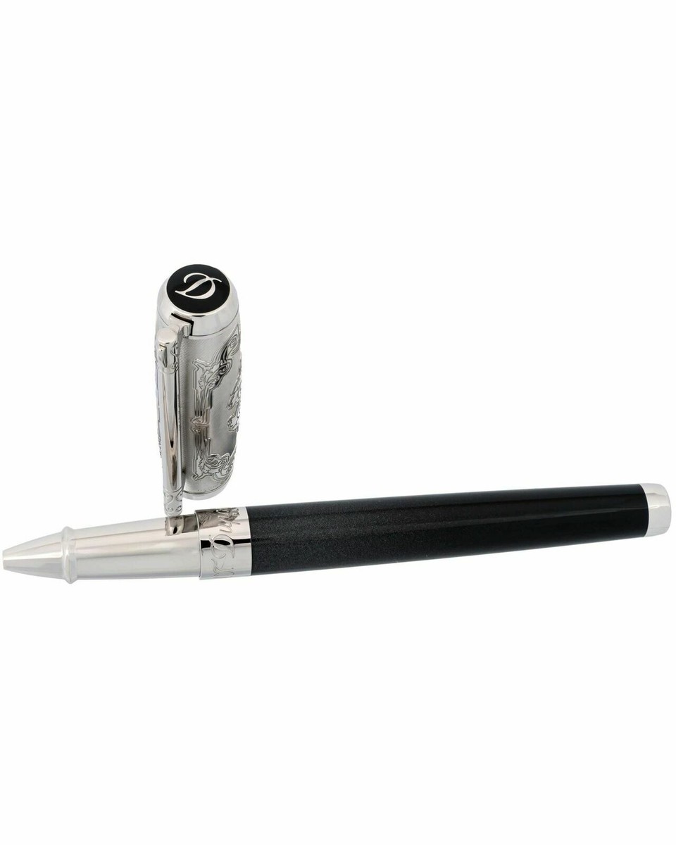 ST DUPONT WILD WEST ROLLERBALL PEN LIMITED EDITION PLATINUM BLACK