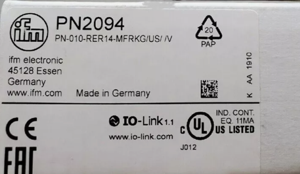 NEW IFM PN2094 Pressure sensor eBay