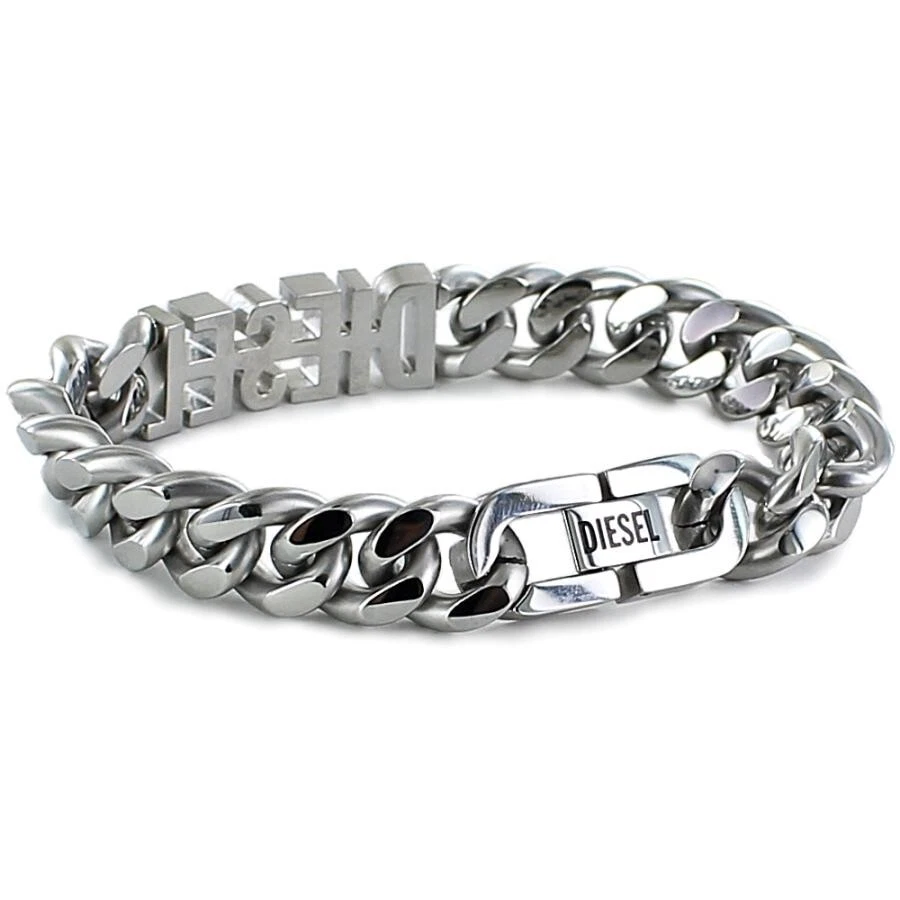 Pulsera de cadena con logotipo de acero inoxidable Diesel para hombre DX1389040 NUEVA CON ETIQUETAS $120 Foto 4 de 4