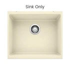 Blanco Precis 21" Undermount Single Bowl Silgranit Kitchen Sink, Biscuit 513427