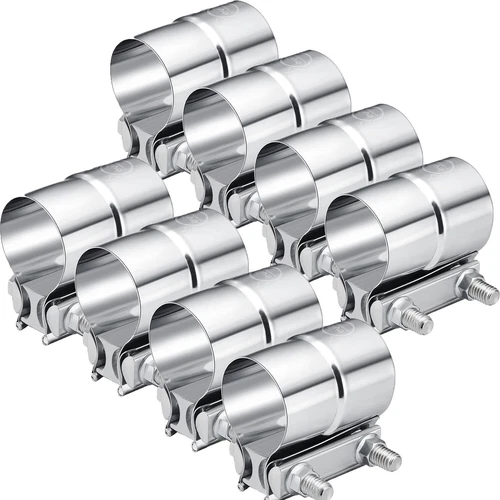 8/12pc 3.5" Lap Joint Exhaust Band Clamp Muffler Sleeve Coupler Stainless Steel - Imagen 10 de 10