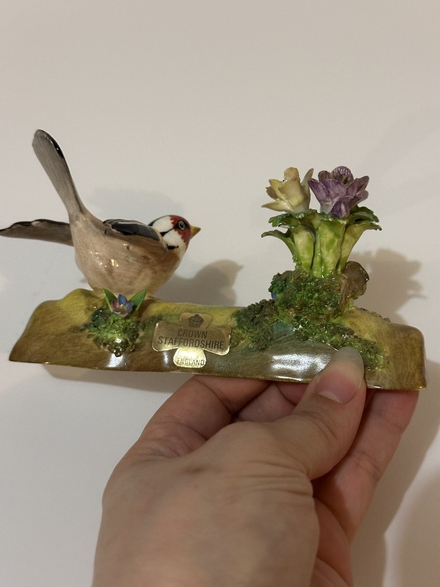 Crown Staffordshire J T Jones Gold Finch Figurine On Branch