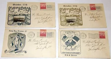 4 1941 STAMPED ENVELOPES NAVY DAY OCT, 27! USS POTOMAC! POSTMARKED WASHINGTON DC