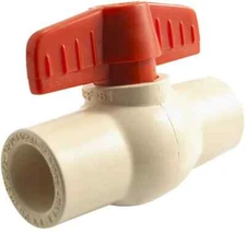 American Valve 1/2" CPVC Socket In Line Slip x Slip Ball Valve 21479